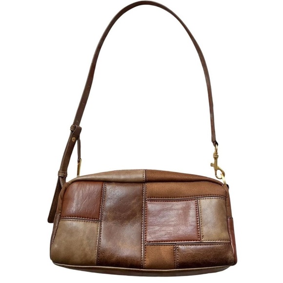 Zara Handbags - Brown Leather Patchwork Shoulder Bag